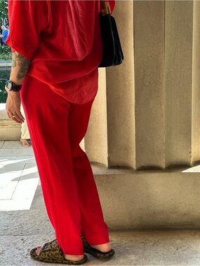 Vintage Escada Red Trousers, Margaretha Lay